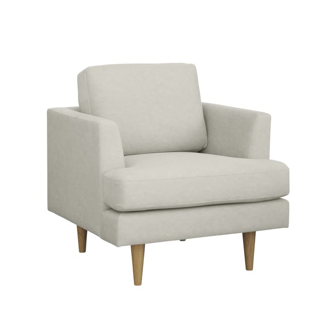 Soma Armchair - Sandstorm (Scratch Resistant) - 3 - Cream upholstered armchair, light beige fabric, plush seating, modern