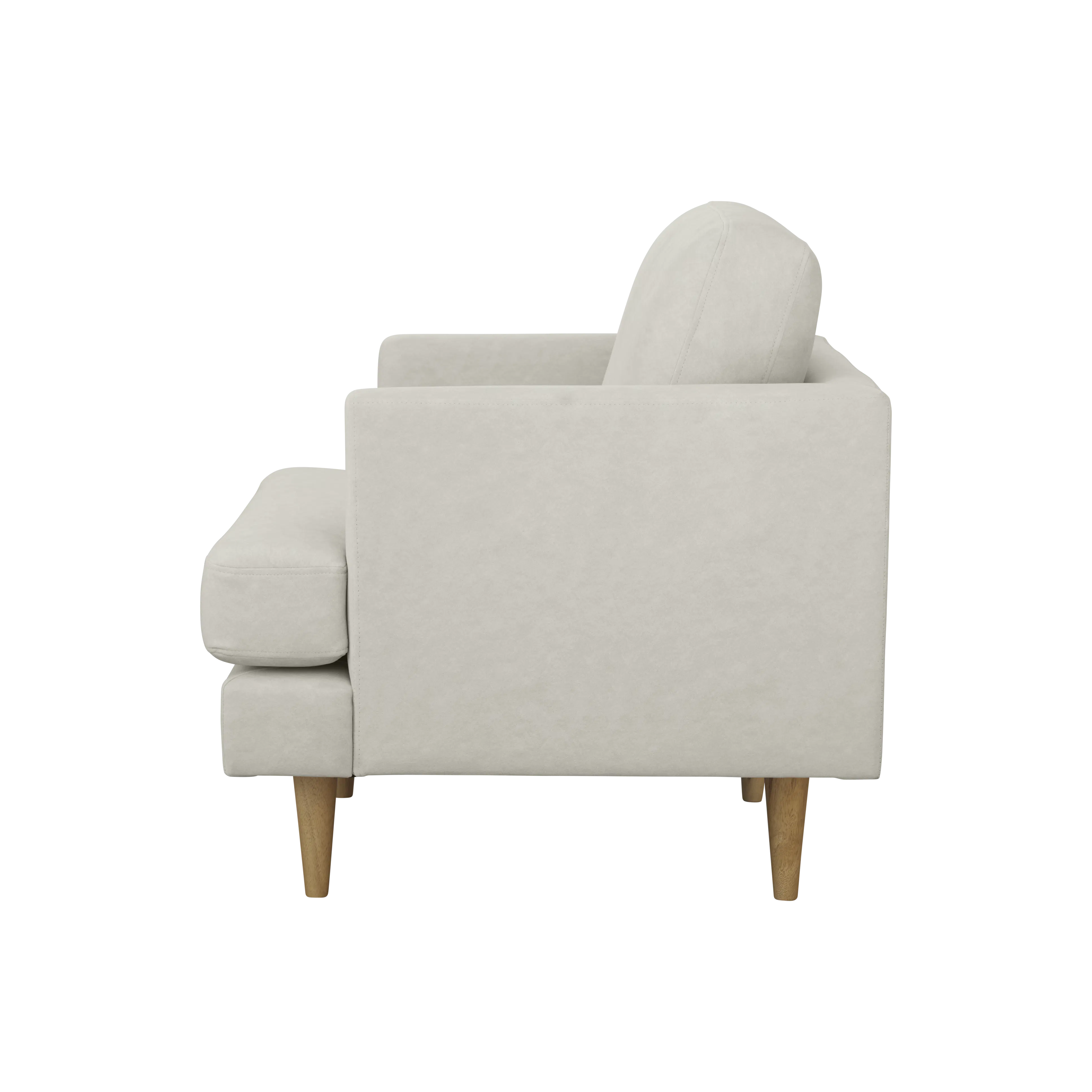 Soma 2 Seater Sofa with Soma Armchair - Sandstorm (Scratch Resistant) - 16 - Cream upholstered armchair, light beige fabric