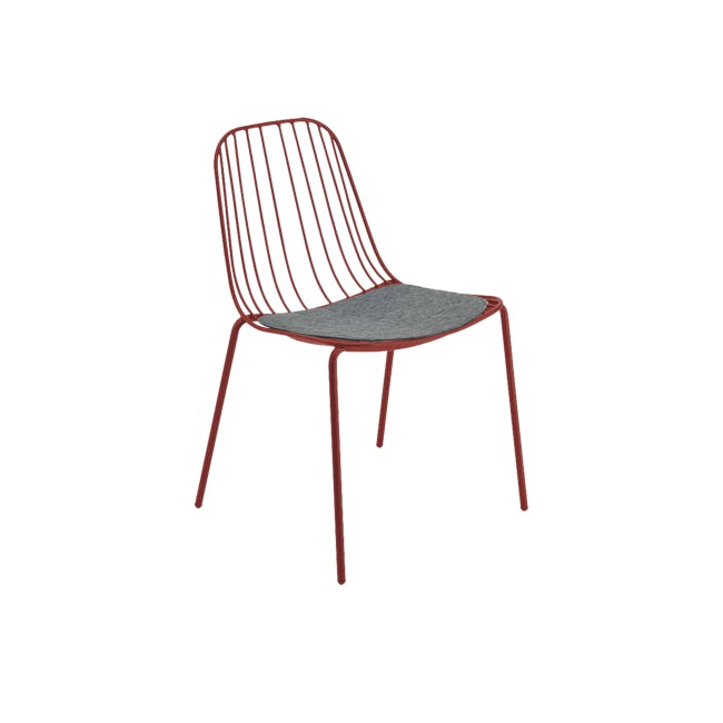 Nerissa Outdoor Dining Chair - Matt Red - 0