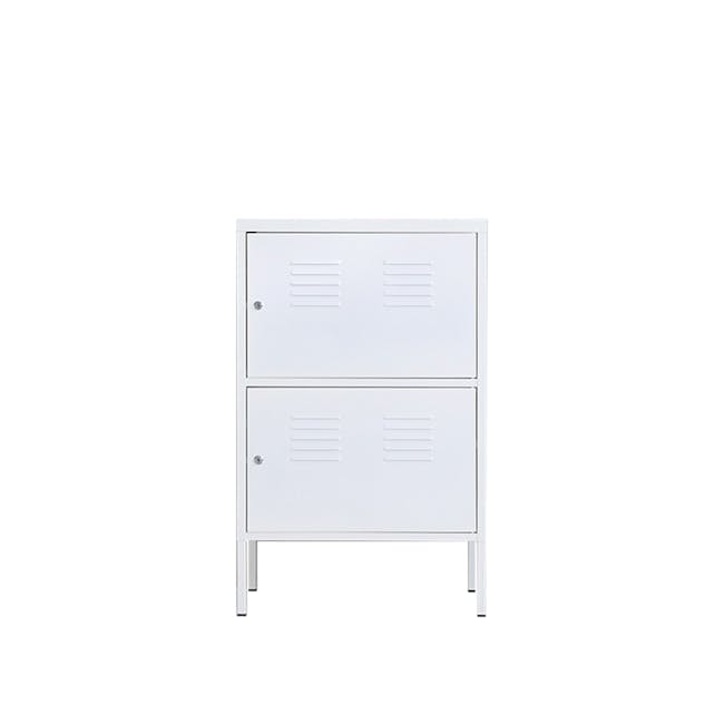 Olavi 2 Tier Metal Storage Cabinet - White - 0