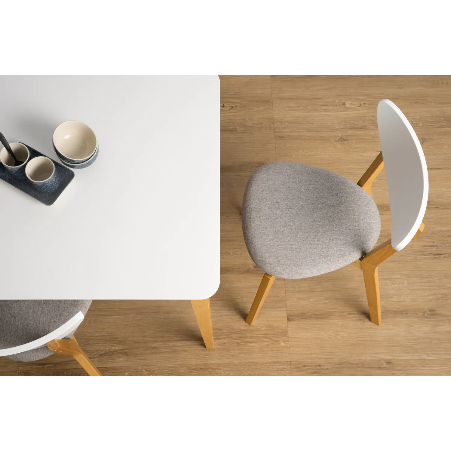(As-is) Charmant Dining Table 1.1m - Natural, White - 3 - 12