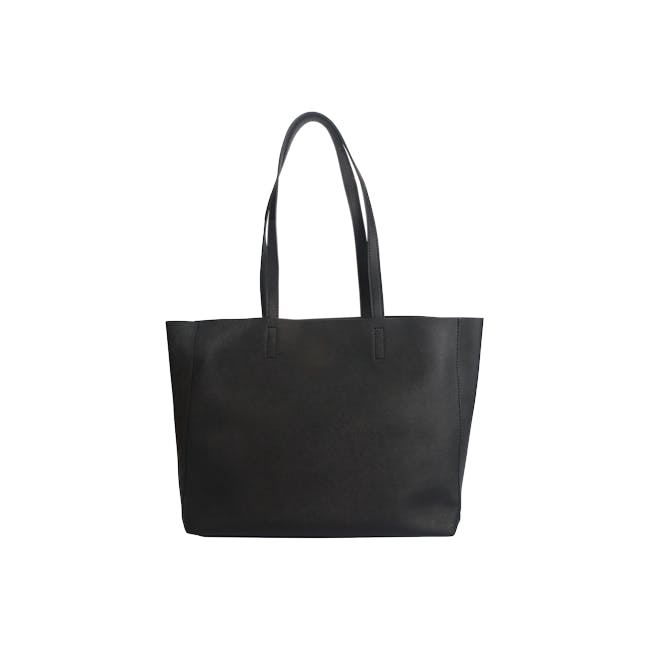 Personalised Saffiano Leather Tote Bag - Black - 1