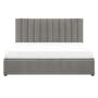 Audrey King Storage Bed in Seal Grey (Velvet) with 2 Volos Bedside Tables - 3