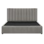 Audrey King Storage Bed in Seal Grey (Velvet) with 2 Volos Bedside Tables - 1