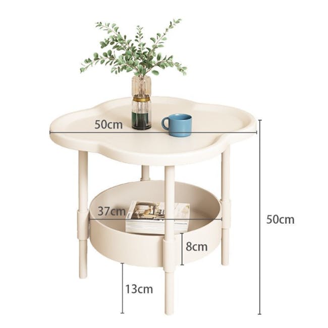 Claudie Storage Side Table - Ivory - 8