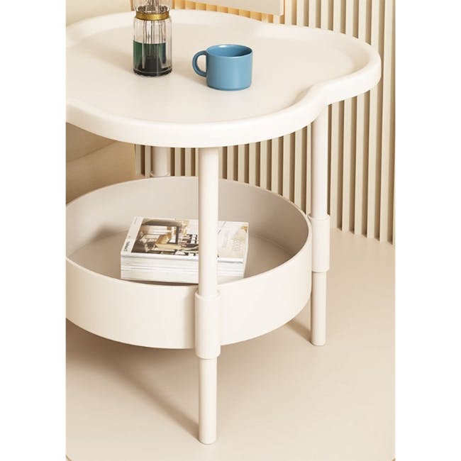 Claudie Storage Side Table - Ivory - 5