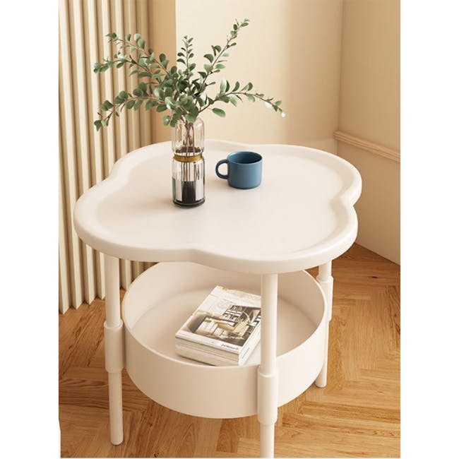 Claudie Storage Side Table - Ivory - 3