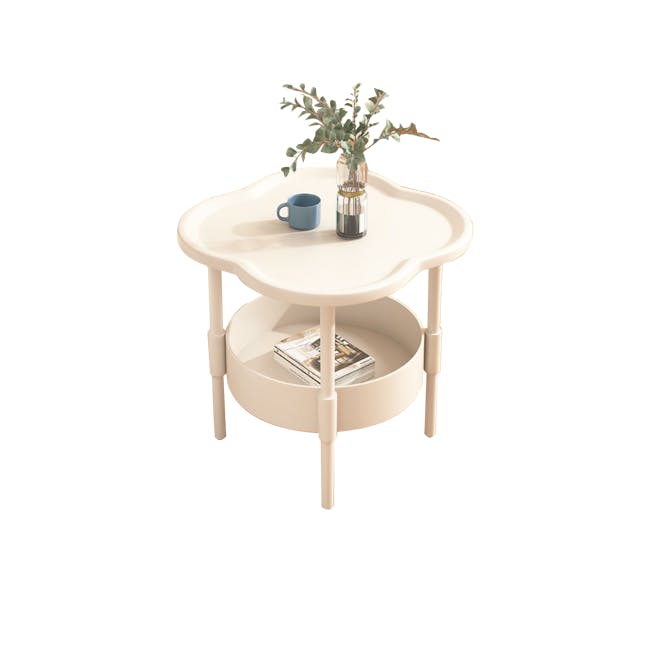 Claudie Storage Side Table - Ivory - 7