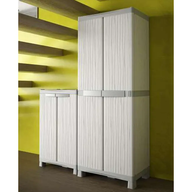 Terry WaveBase700 Storage Cabinet - 3 - White, vertical, ribbed, paneled, cabinet, modern, minimalist, contemporary