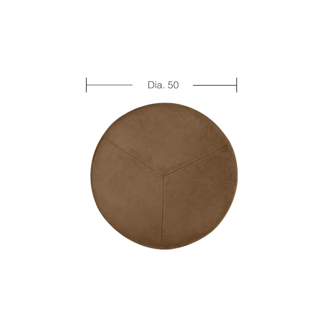 March Ottoman - Dark Grey - 9 - Brown circular cushion, 50-day lifespan, soft and comfortable, breathable fabric, durable