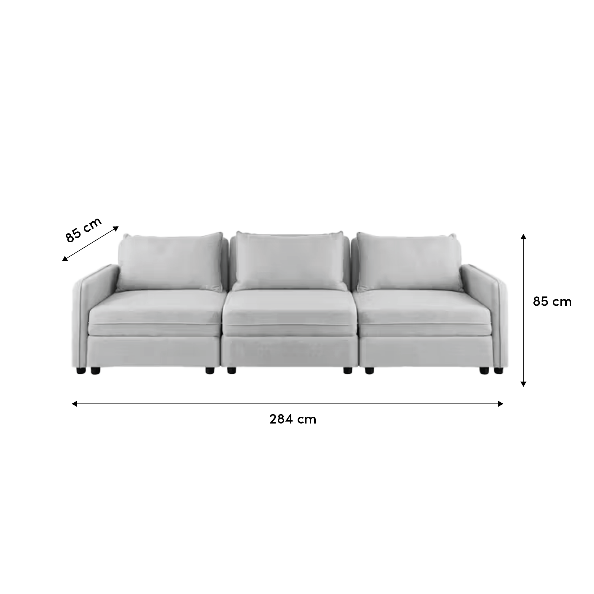 Cameron Seater Storage Sofa Sand (Fabric), Cameron by HipVan