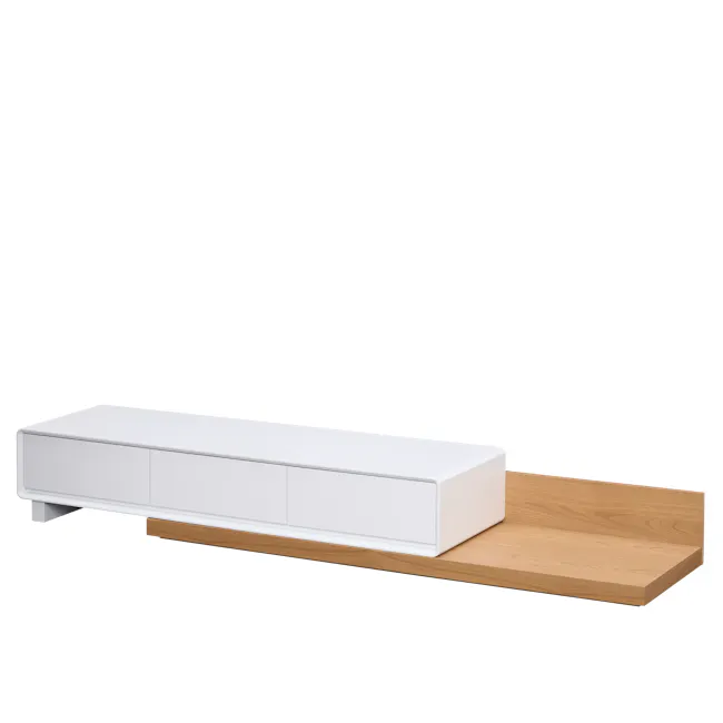 Nara Extendable TV Console 1.5m-2.8m - Oak, White - 11