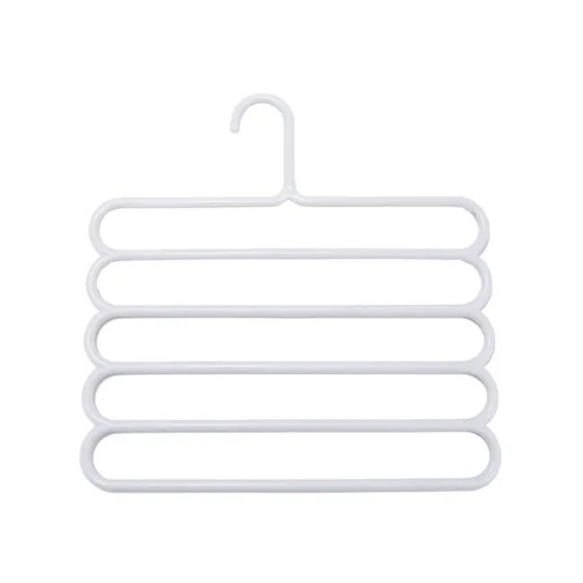 Multi Hanger - White - 1 - White hanger, minimalist design, horizontal bars, flat surface, utility item, everyday accessory