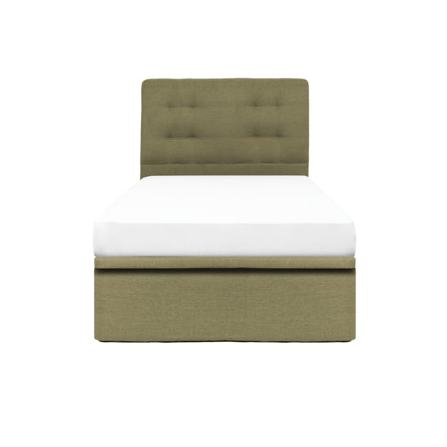 ESSENTIALS Super Single Headboard Storage Bed - Khaki (Fabric) - 0