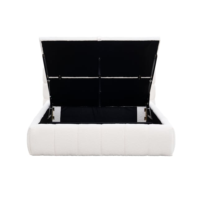 Aubrielle Storage Queen Bed - White Boucle - 8
