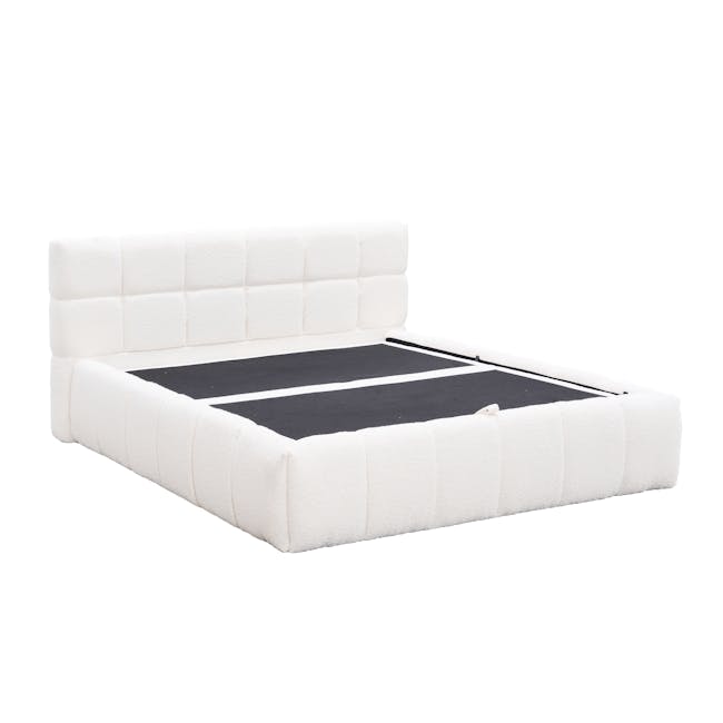 Aubrielle Storage Queen Bed - White Boucle - 11