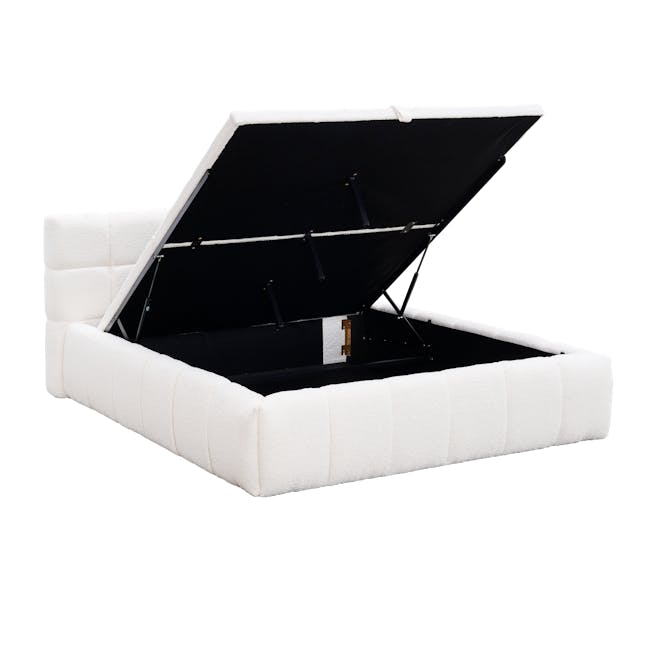 Aubrielle Storage Queen Bed - White Boucle - 12