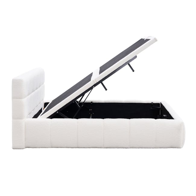 Aubrielle Storage Queen Bed - White Boucle - 10