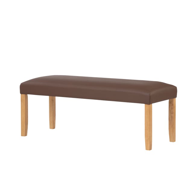 Nora Bench 1.2m - Natural, Mocha (Faux Leather) - 0
