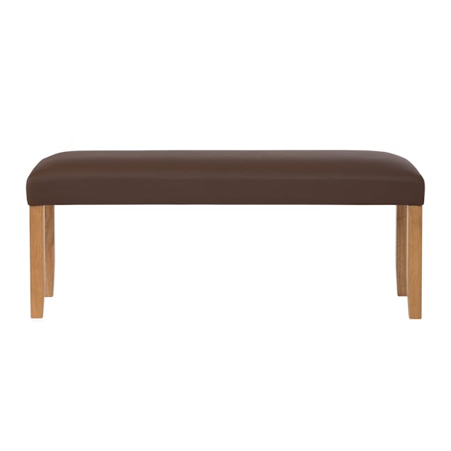 Nora Bench 1.2m - Natural, Mocha (Faux Leather) - 2