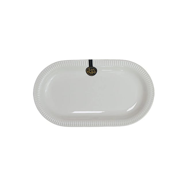 Table Matters Royal White 12 Inch Oval Plate - 0