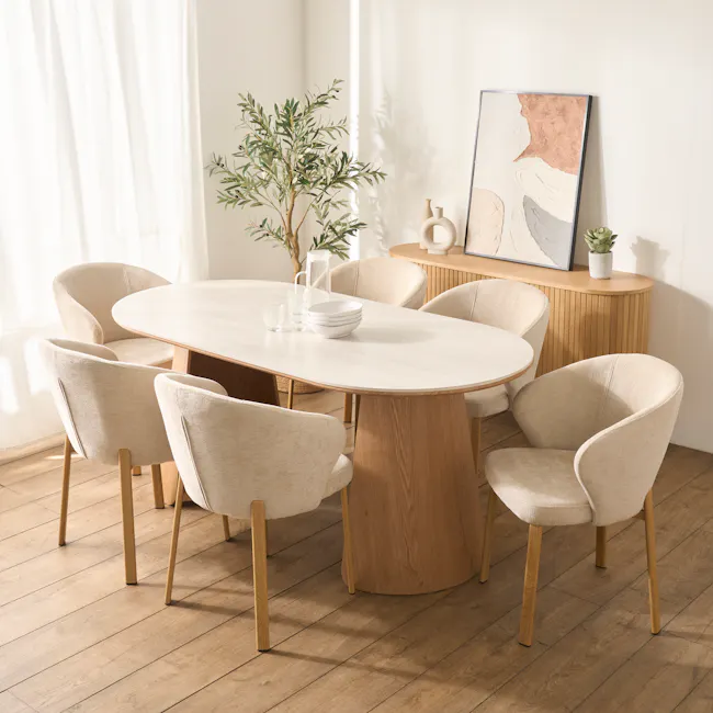 (As-is) Apollo Dining Table 1.8m - Oak (Sintered Stone) - 7