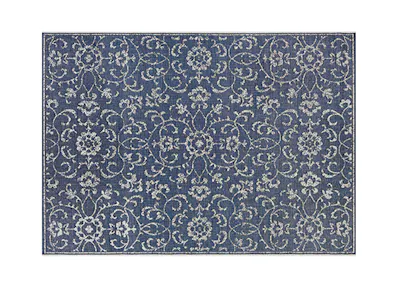 Summer Vines Flatwoven Rug - Navy Ivory (4 Sizes)
