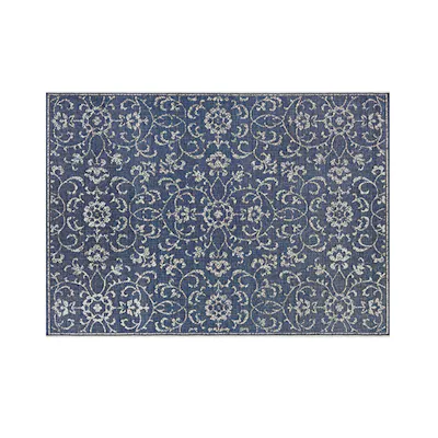 Summer Vines Flatwoven Rug - Navy Ivory (4 Sizes)