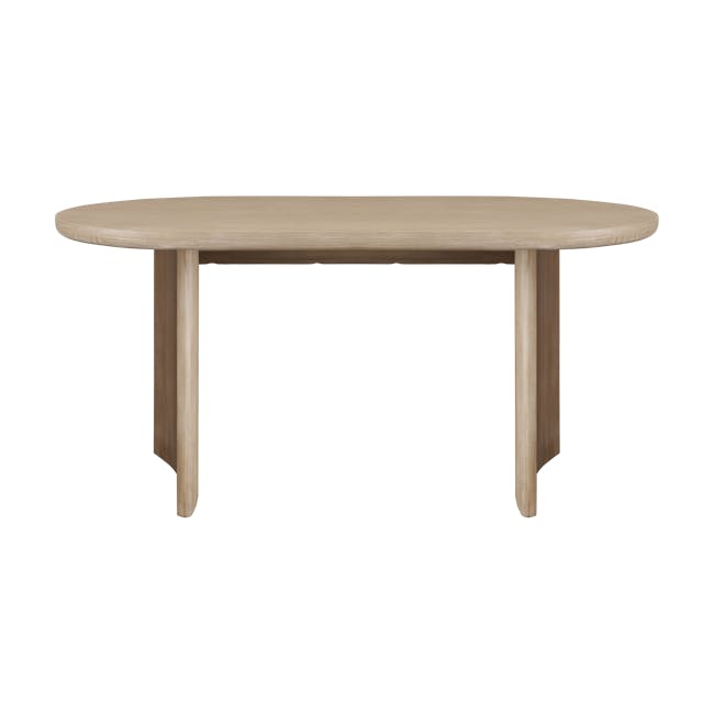 Catania Dining Table 2m with Catania Cushioned Bench 1.6m and 2 Catania Dining Chairs - 4 - Light wood table, minimalist