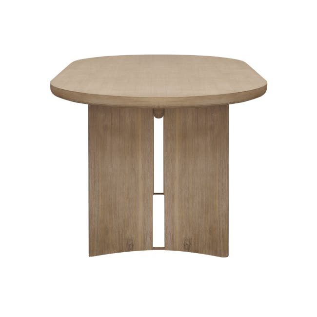 Catania Dining Table 2m with Catania Cushioned Bench 1.6m and 2 Catania Dining Chairs - 5 - Wooden table with curved legs