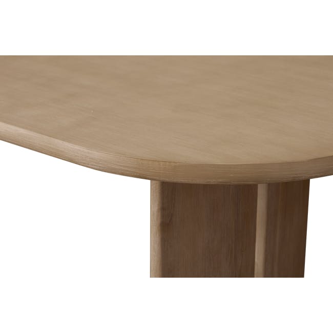 Catania Dining Table 1.6m - 9 - Wooden table with smooth finish, minimalist design, natural wood grain, light brown color