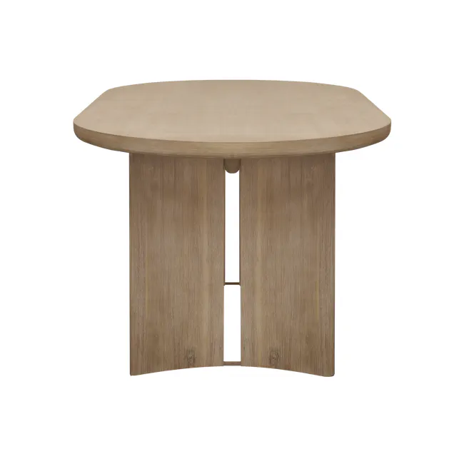 Catania Dining Table 1.6m with 4 Catania Dining Chairs - 6 - Wooden table with curved legs, minimalist design, natural wood