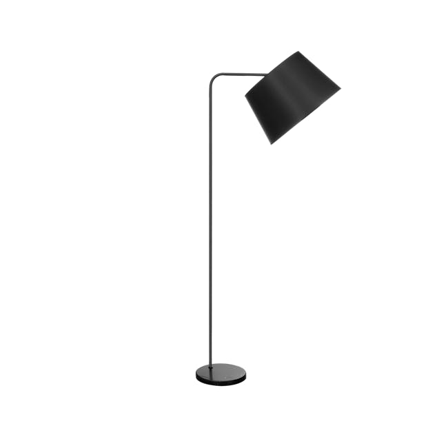 (As-is) Alison Marble Floor Lamp - Black - 0