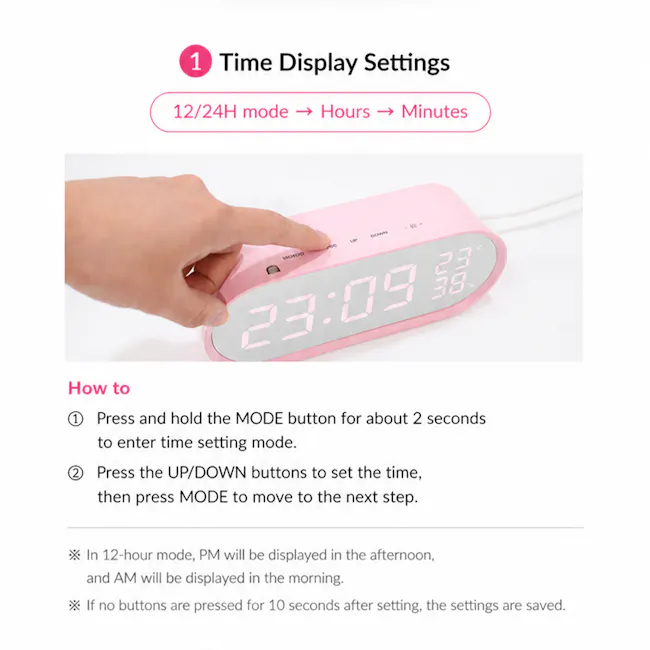 Morine LED Table Clock - 5