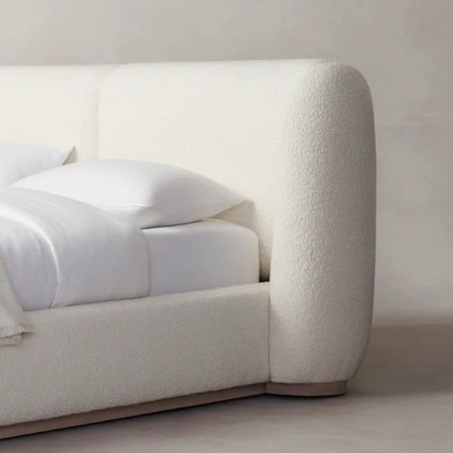Nova King Bed - White Boucle - 3