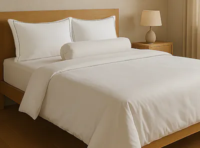 100% Tencel Fitted Sheet/Duvet Set - Snow (4 Sizes)