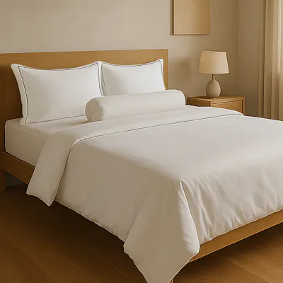 100% Tencel Fitted Sheet/Duvet Set - Snow (4 Sizes)