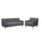 Damien 3 Seater Sofa with Damien Armchair - Dark Grey (Scratch Resistant Fabric)