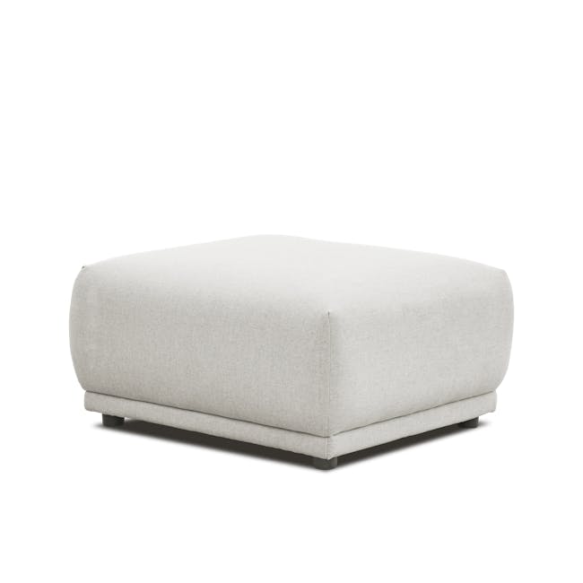 Milan 4 Seater Sofa with Ottoman - Ivory (Fabric) - 19 - Modern minimalist cushion, light gray fabric, sleek design