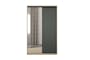 Lorren Sliding Door Wardrobe 1 with Mirror - Graphite Linen, Herringbone Oak - 7