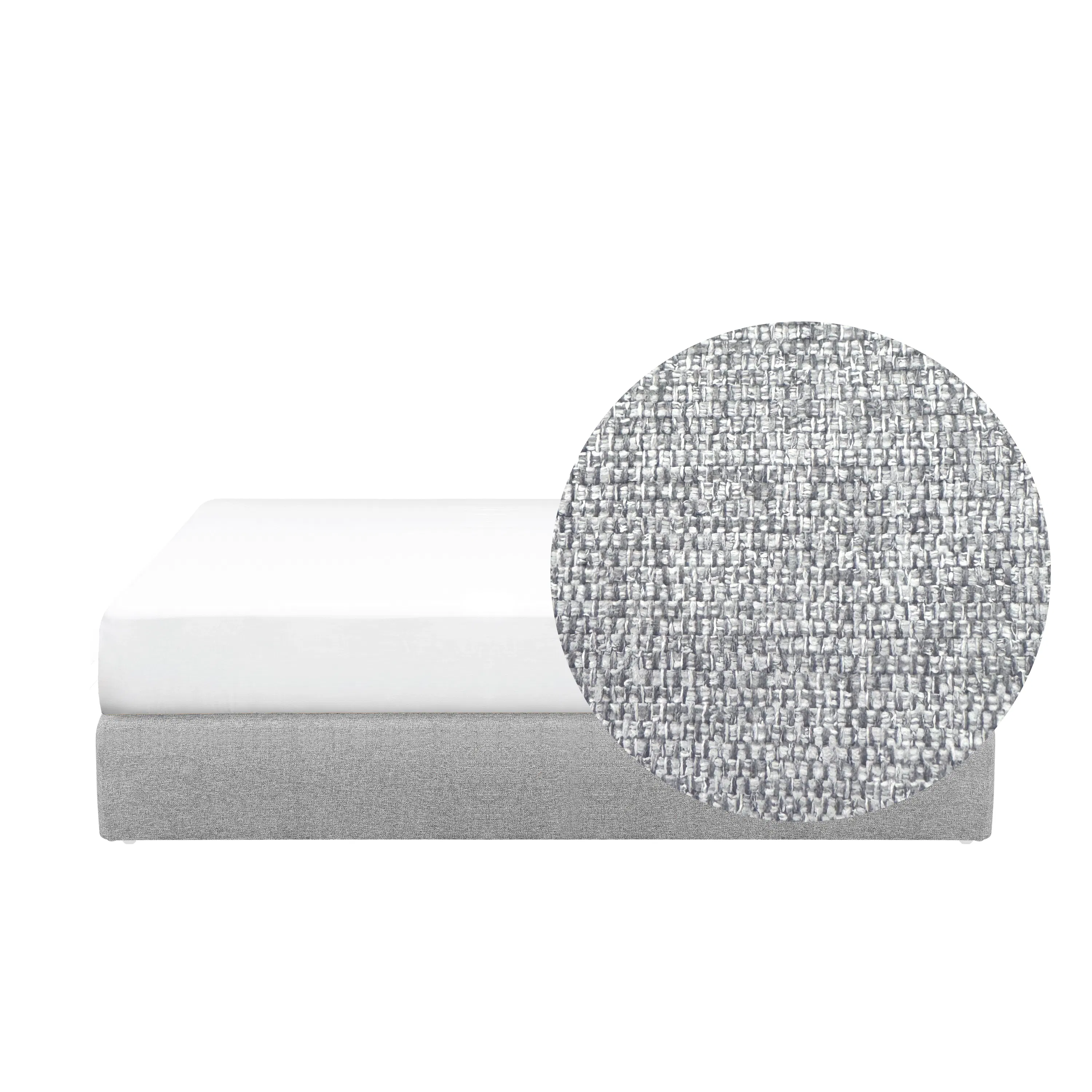 ESSENTIALS Queen Box Bed - Pebble (Eco Clean Fabric)
