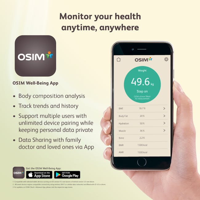 OSIM uGrace Smart (White) Body Composition Monitor - 4
