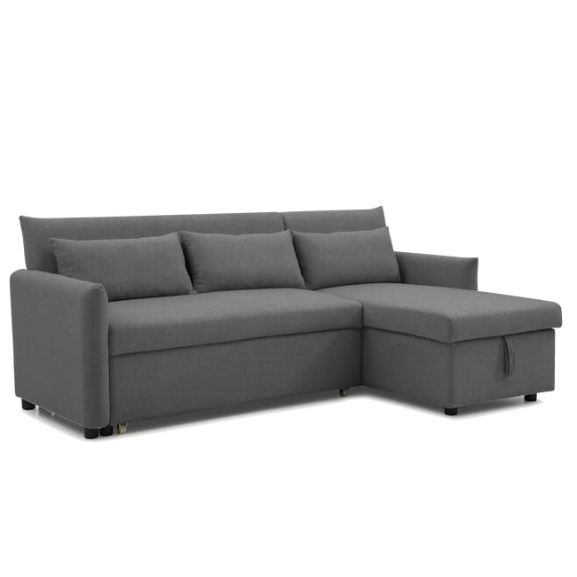 (As-is) Asher L-Shaped Storage Sofa Bed - Graphite - 1 - 18