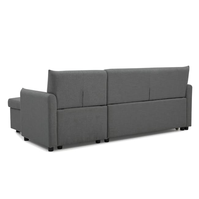 Asher L-Shaped Storage Sofa Bed - Graphite - 3