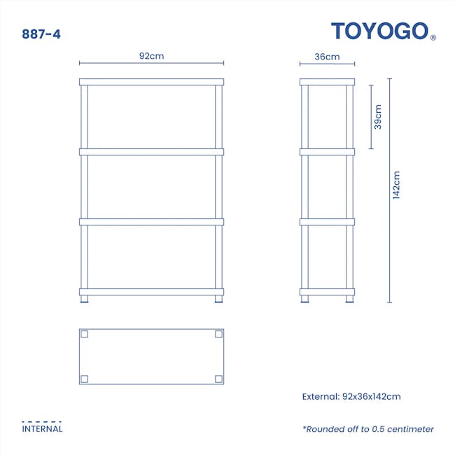 TOYOGO Jiyuu 4 Tier DIY Storage Shelving - 3