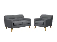 Damien 2 Seater Sofa with Damien Armchair - Dark Grey (Scratch Resistant Fabric)