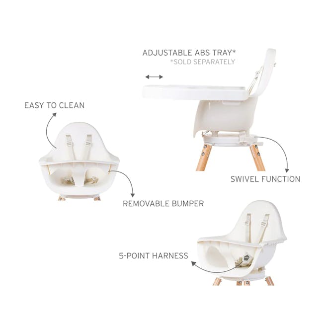 Childhome Evolu One.80° High Chair - Natural White - 4