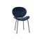 Agnes Extendable Dining Table 1.1-1.6m - Marble White (Sintered Stone) with 4 Ormer Dining Chairs in Navy - 11