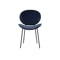 Agnes Extendable Dining Table 1.1-1.6m - Marble White (Sintered Stone) with 4 Ormer Dining Chairs in Navy - 13