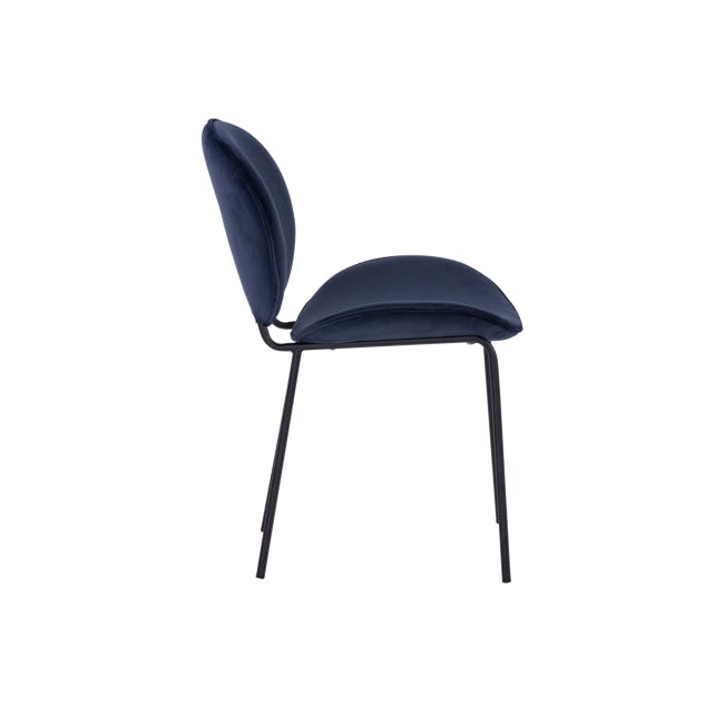 Helios Dining Table 1.6m with Helios Bench 1.5m and 2 Ormer Dining Chair in Navy - 16